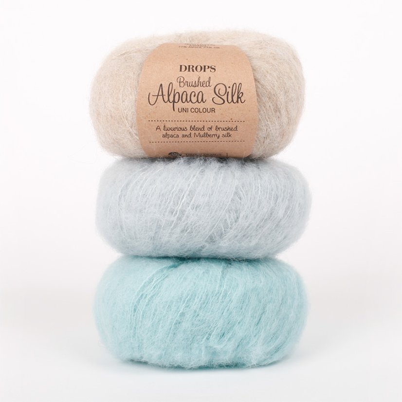 DROPS Brushed Alpaca Silk - Barva: BRUSHED ALPACA SILK UNI COLOUR 25 steel blue [ocelově modrá]